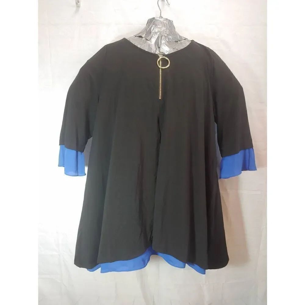 Avenue Women's PLUS Size 22/24 Black/Blue Blouse